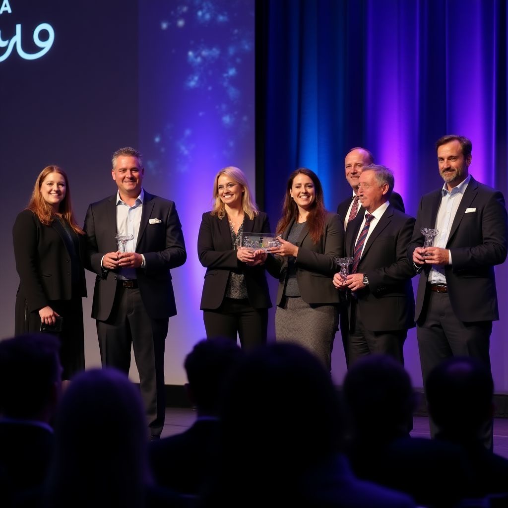 Equipo de FinConsult recibiendo premio