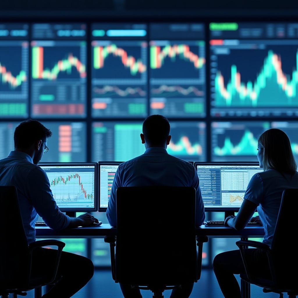 Equipo de análisis trabajando